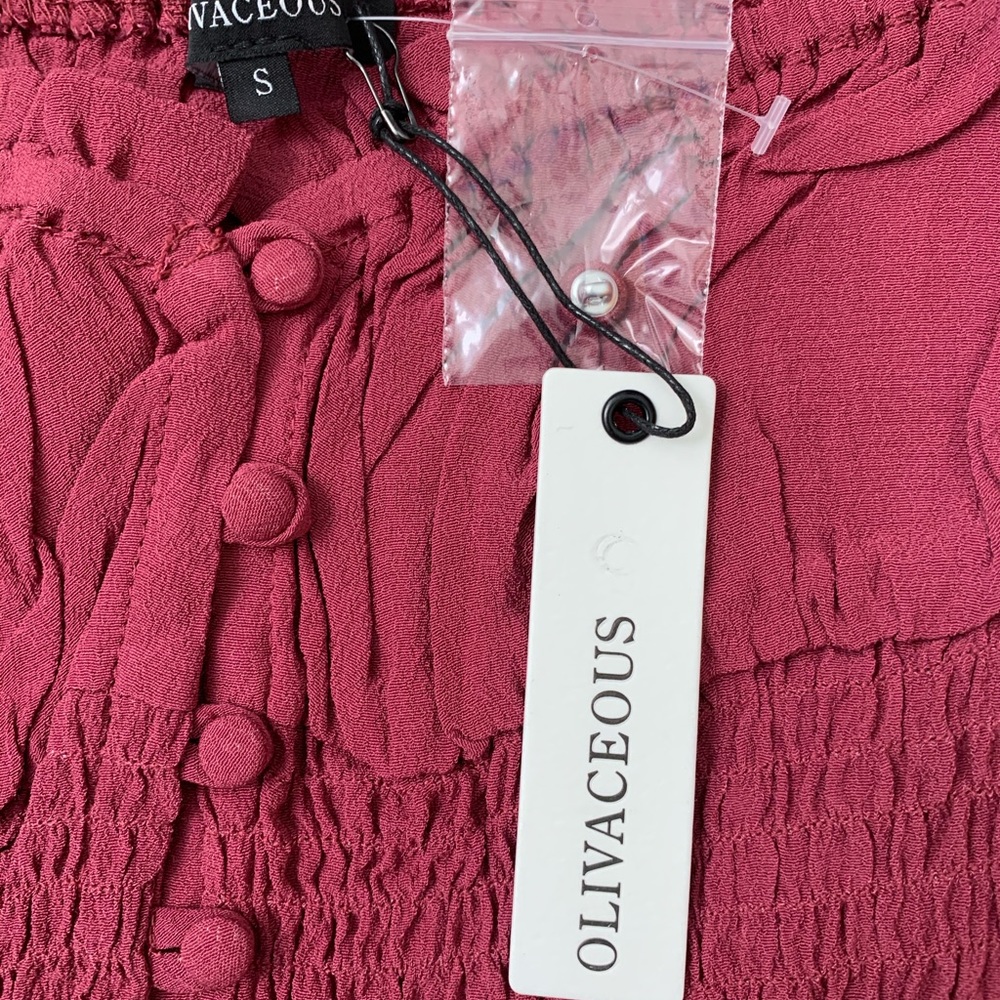 BNWT maroon ruffled crop top